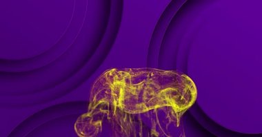 Mor arkaplanda hareket eden parıldayan dalga ve şekillerin animasyonu. renk, hareket ve enerji arkaplan kavramı, dijital olarak oluşturulmuş video.