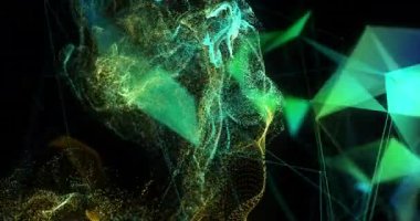 Siyah arkaplanda hareket eden ışıkların ve dalgaların animasyonu. renk, hareket ve enerji arkaplan kavramı, dijital olarak oluşturulmuş video.