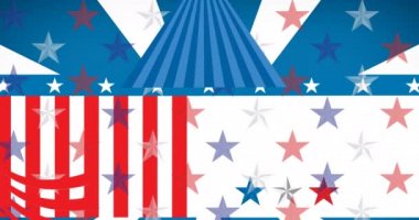 Anma Günü metninin Amerikan bayrağı üzerindeki animasyonu. Amerikan vatanseverliği, bağımsızlık ve kutlama konsepti dijital olarak oluşturulmuş video.