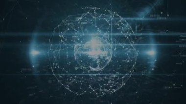 Işıldayan noktalarla bağlantılı dünya ağının animasyonu. küresel bağlantılar ve ağlar konsepti dijital olarak oluşturulmuş video.