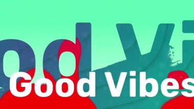 Mavi arkaplandaki iyi titreşimlerin animasyonu. Video oyunu, eğlence ve dijital arayüz kavramı dijital olarak oluşturuldu.