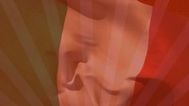 Bahar satışı metninin animasyonu ve sallanan İtalya bayrağı üzerinde turuncu çizgiler. küresel iletişim, çevrimiçi alışveriş ve perakende konsepti dijital olarak oluşturulmuş video.