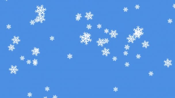 Animatie Van Sneeuw Die Een Blauwe Achtergrond Valt Kerstmis Traditie — Stockvideo