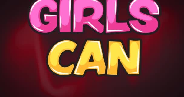 Animáció Lányok Túl Izzó Mozgó Vörös Hullám Videojáték Szórakoztatás Digitális — Stock videók