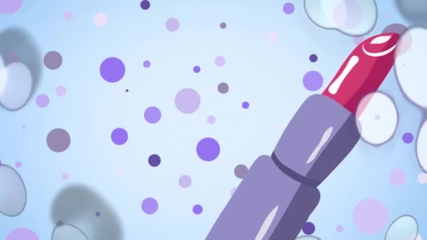 배경에 립스틱 아이콘 애니메이션 액세서리 디지털 비디오 — 비디오