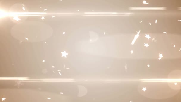 Animación Texto Navideño Feliz Sobre Estrellas Cayendo Sobre Fondo Gris — Vídeo de stock