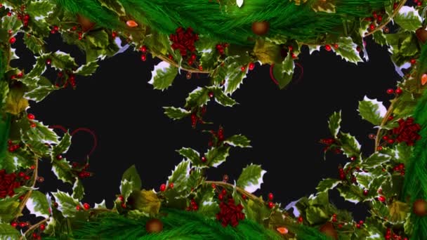 Animazione Caduta Santa Cuori Sfondo Scuro Natale Inverno Tradizione Concetto — Video Stock