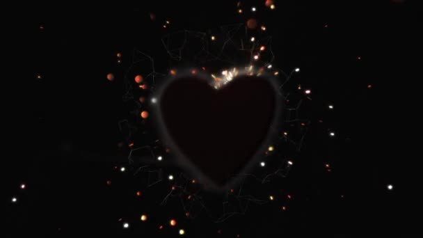 Animação Rede Móvel Conexões Sobre Coração Vermelho Dia Dos Namorados — Vídeo de Stock