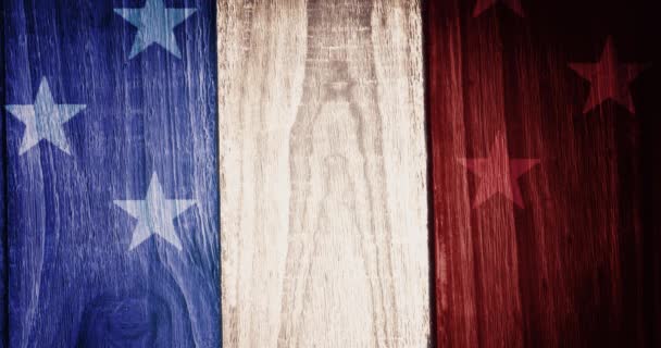 アメリカの旗の上を動くアメリカの縞のアニメーション アメリカの愛国心独立とお祝いの概念デジタルで生成されたビデオ — ストック動画