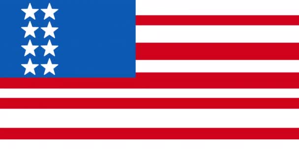 Animation Amerikansk Flagga Med Rörliga Stjärnor Och Ränder Amerikansk Patriotism — Stockvideo