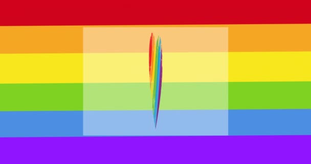 Animation Von Regenbogenherzen Über Regenbogenstreifen Lgbtq Stolz Und Gleichberechtigungsfeier Konzept — Stockvideo