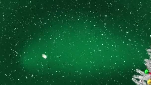 Animación Nieve Cayendo Sobre Árbol Navidad Con Espacio Copia Sobre — Vídeos de Stock