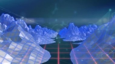 Dijital harita ve ızgara üzerinden bağlantı ağının animasyonu. küresel bağlantılar, dijital arayüz, teknoloji ve ağ konsepti dijital olarak oluşturulmuş video.