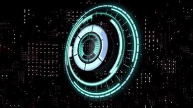 Noktalar sırasına göre tarama alanının animasyonu. dijital arayüz ve veri işleme kavramı dijital olarak oluşturuldu.