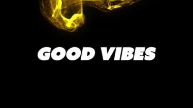 Işıl ışıl hareket eden dalganın üzerindeki iyi titreşimlerin animasyonu. Video oyunu, eğlence ve dijital arayüz kavramı dijital olarak oluşturuldu.