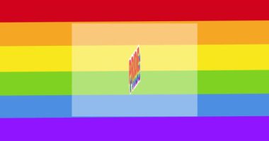 Gökkuşağı çizgileri üzerinde yüreği olan gurur metninin animasyonu. lgbtq gurur ve eşitlik kutlaması konsepti dijital olarak oluşturulmuş video.