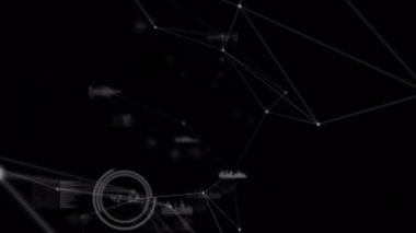 Parlak noktalar ve veri işleme ile bağlantı ağının animasyonu. küresel bağlantılar ve ağlar konsepti dijital olarak oluşturulmuş video.