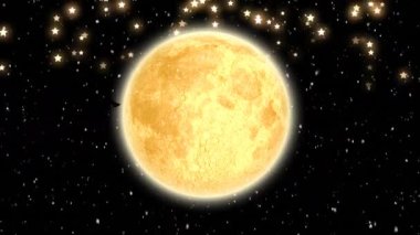 Noel Baba 'nın kızaktaki animasyonu. Karanlık arka planda ren geyikleri dolanıyor. Noel, gelenek ve kutlama konsepti dijital olarak oluşturuldu.