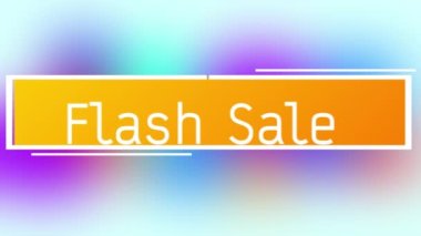 Mavi bulanık arkaplanda satılık metnin canlandırması. perakende ve alışveriş konsepti dijital olarak oluşturulmuş video.