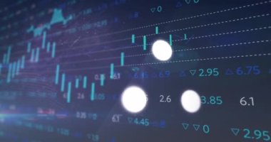 Dijital arayüz çemberlerinin animasyonu veri yükleme, istatistik ve veri işleme. küresel bağlantılar, dijital arayüz ve dijital olarak oluşturulmuş video işleme konsepti.