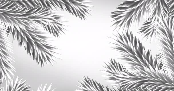 Branches Arbre Noël Blanc Avec Espace Copie Sur Fond Gris — Video