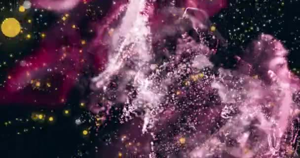 Animación Luces Ondas Brillantes Movimiento Sobre Fondo Negro Concepto Fondo — Vídeo de stock