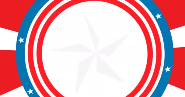 Анимация Формы Звезд Над Рисунком Американского Флага Американский Патриотизм Независимость — стоковое видео