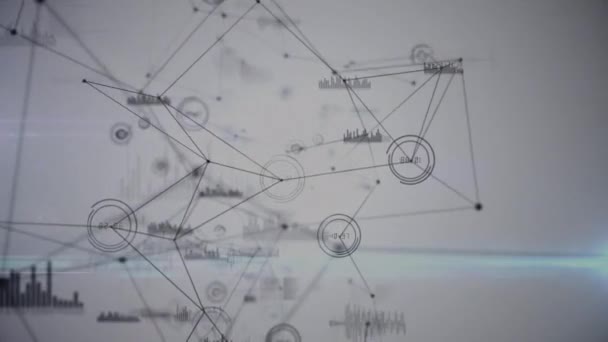 Animación Red Conexiones Procesamiento Datos Concepto Redes Conexiones Globales Vídeo — Vídeo de stock