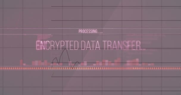 Animação Processamento Dados Através Rede Tecnologia Global Conexões Conceito Interface — Vídeo de Stock