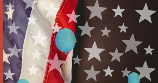 Animação Estrelas Movendo Sobre Bandeira Americana Patriotismo Americano Independência Celebração — Vídeo de Stock