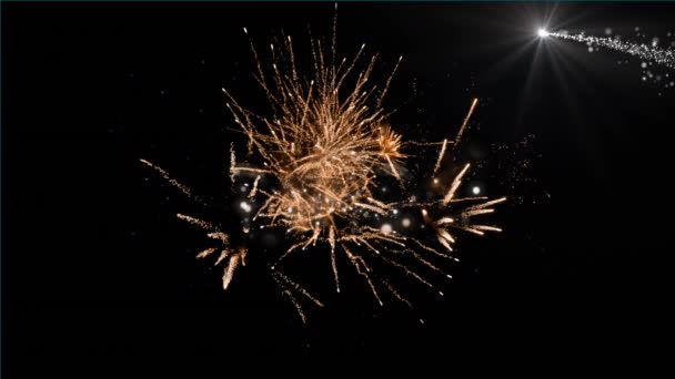 Animáció 2021 Szöveg Karácsonyi Csillag Alá Tűzijáték Szilveszteri Party Ünneplés — Stock videók