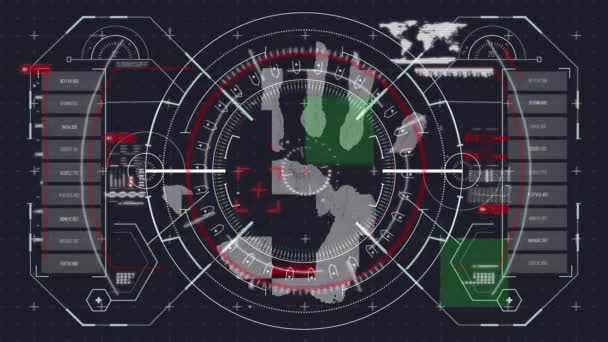 Animacja Przetwarzania Danych Nad Biometrycznym Odciskiem Dłoni Globalna Tożsamość Online — Wideo stockowe