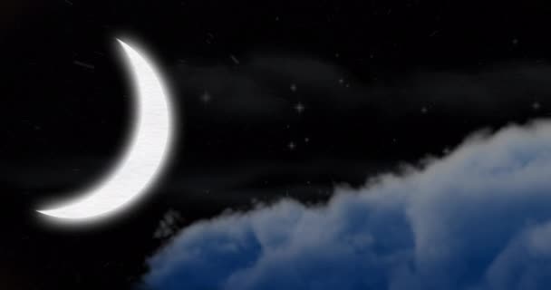 Animazione Luna Clound Che Muovono Sfondo Nero Halloween Autunno Festa — Video Stock