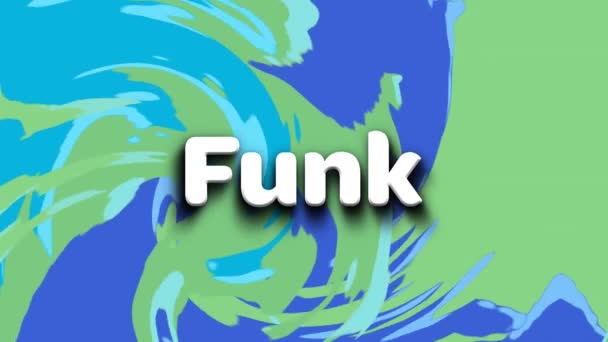 Animación Texto Funk Sobre Movidas Manchas Concepto Videojuegos Entretenimiento Interfaz — Vídeos de Stock