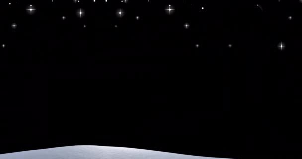 Animation Shining Stars Moon Cosmos Nature Night Tranquility Concept Digitally — Stock Video