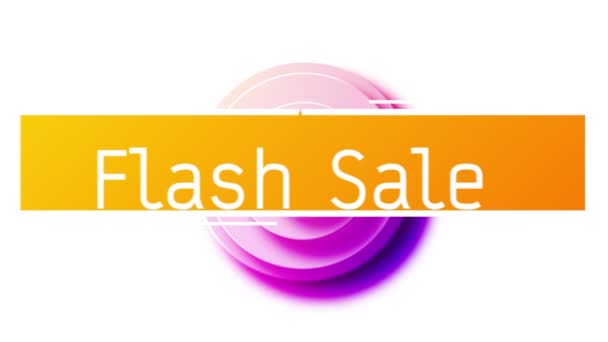 Animering Flash Försäljning Text Över Rörlig Färgglad Bakgrund Detaljhandel Och — Stockvideo