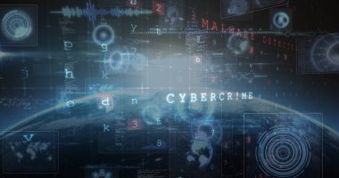 Siber saldırı uyarısı görüntüsü, dünya çapında tarama ve veri işleme. küresel bağlantılar, teknoloji ve dijital arayüz kavramı dijital olarak oluşturulmuş görüntü.