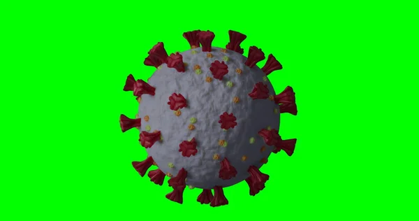 Immagine Macro Coronavirus Covid Cellule Che Girano Sullo Sfondo Dello — Foto Stock