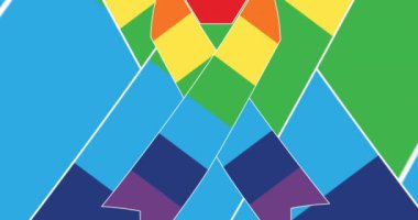 Gökkuşağı renklerinde birçok kurdelenin animasyonu. lgbtq gurur ve eşitlik kutlaması konsepti dijital olarak oluşturulmuş video.