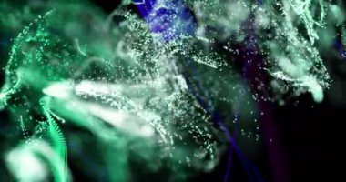 Siyah arkaplanda hareket eden ışıkların ve dalgaların animasyonu. renk, hareket ve enerji arkaplan kavramı, dijital olarak oluşturulmuş video.