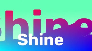 Mavi arka planda pembe gölge üzerine parlak metin animasyonu. Video oyunu, eğlence ve dijital arayüz kavramı dijital olarak oluşturuldu.