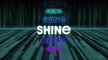 Siyah üzerine hareket eden çizgilerin üzerindeki parlak metin animasyonu. Video oyunu, eğlence ve dijital arayüz kavramı dijital olarak oluşturuldu.