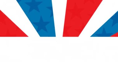 Beyaz üzerine dönen Amerikan bayrağının animasyonu. Amerikan vatanseverliği, bağımsızlık ve kutlama konsepti dijital olarak oluşturulmuş video.