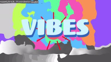 Renkli lekeler üzerinden titreşimlerin animasyonu. Video oyunu, eğlence ve dijital arayüz kavramı dijital olarak oluşturuldu.