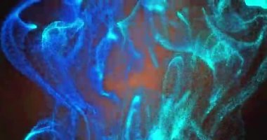 Siyah arkaplanda hareket eden ışıkların ve dalgaların animasyonu. renk, hareket ve enerji arkaplan kavramı, dijital olarak oluşturulmuş video.