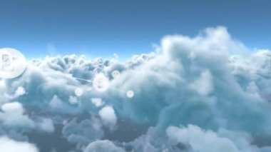 Akıllı telefonlar ve bulutların üzerindeki notlarla simgelerin bağlantı ağının animasyonu. küresel bağlantılar, dijital arayüz ve teknoloji konsepti dijital olarak oluşturulmuş video.