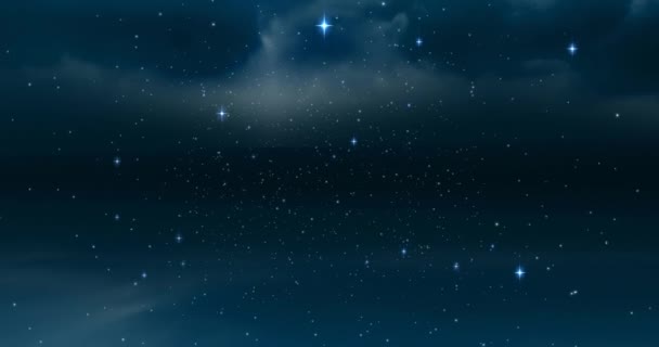 Animación Estrellas Brillantes Sobre Cielo Nocturno Naturaleza Noche Tranquilidad Concepto — Vídeos de Stock