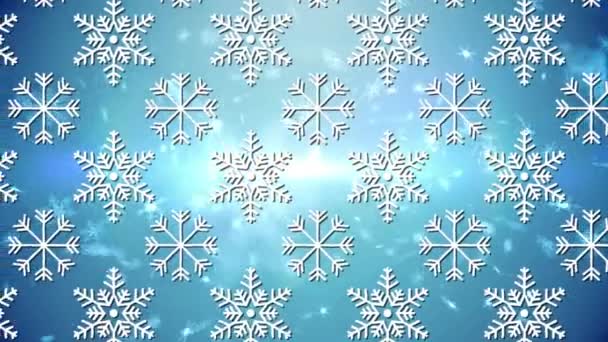 蓝底上飘雪的动画 圣诞节 传统和庆祝概念数字制作的视频 — 图库视频影像