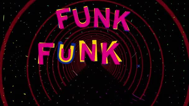 Animation Texte Funk Sur Fond Noir Concept Interface Communication Médias — Video