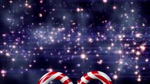 在飞行的灯光下 糖果手杖的动画 圣诞节 传统和庆祝概念数字制作的视频 — 图库视频影像